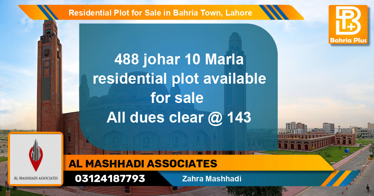 Residential Plot for Sale in Bahria Town, Lahore - (BP-125430)