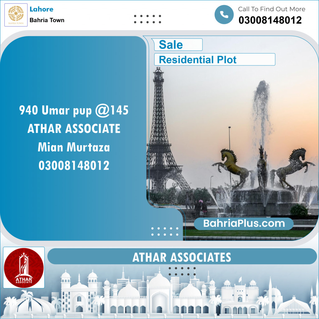 Residential Plot for Sale in Bahria Town, Lahore - (BP-125447)