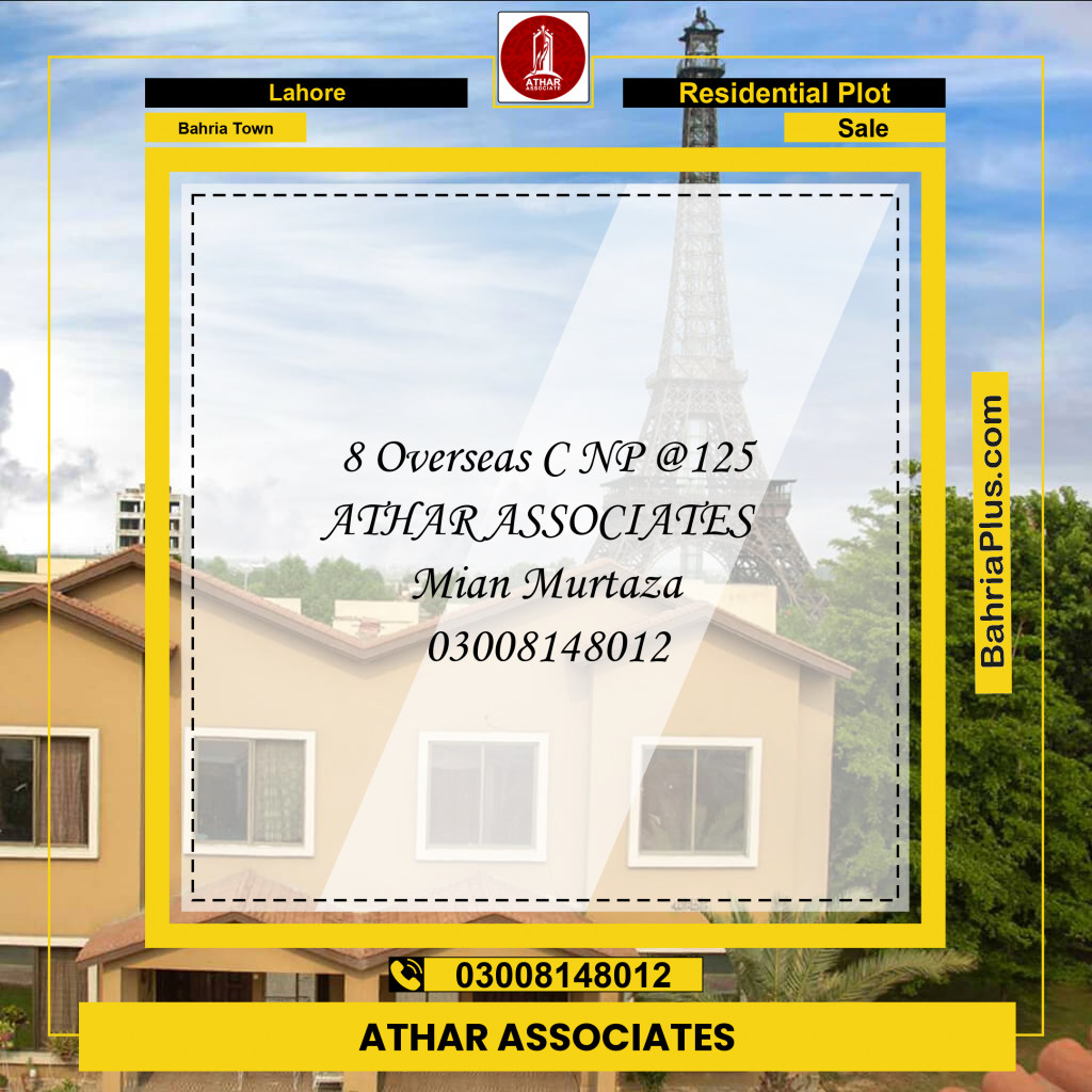 Residential Plot for Sale in Bahria Town, Lahore - (BP-125467)
