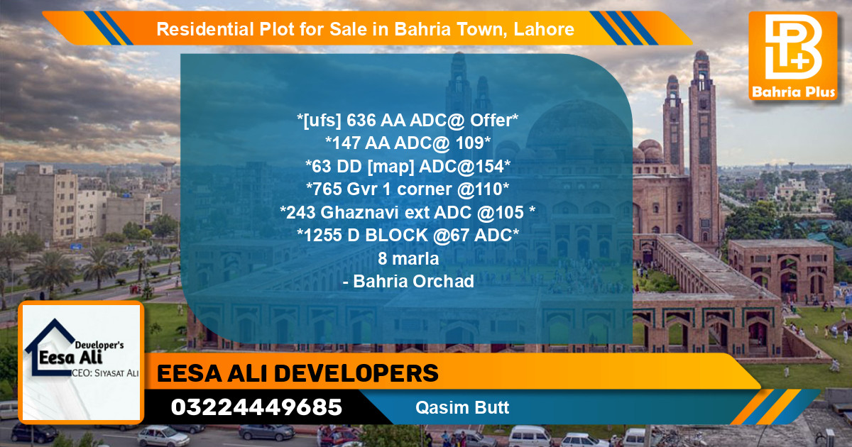 Residential Plot for Sale in Bahria Town, Lahore - (BP-125483)