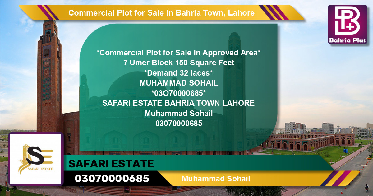 Commercial Plot for Sale in Bahria Town, Lahore - (BP-125491)