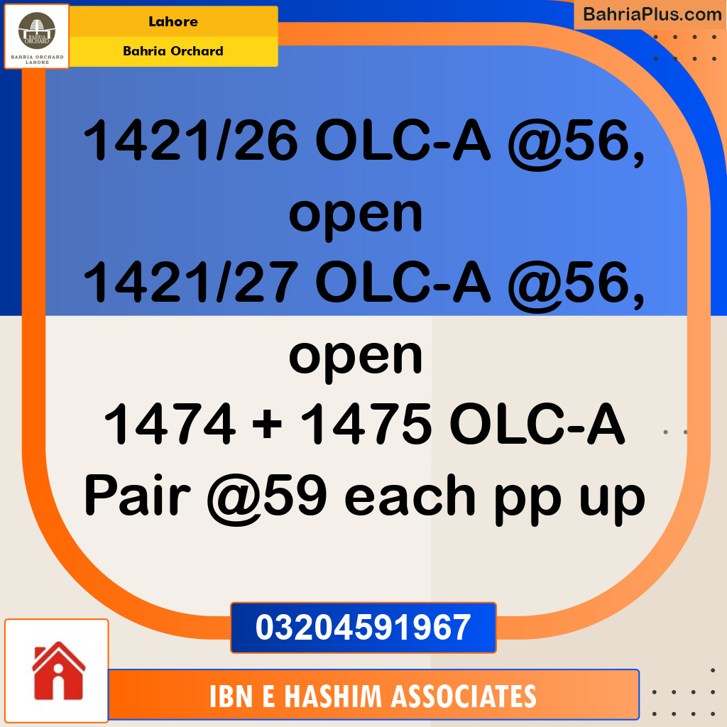 Residential Plot for Sale in Bahria Orchard, Lahore - (BP-125492)