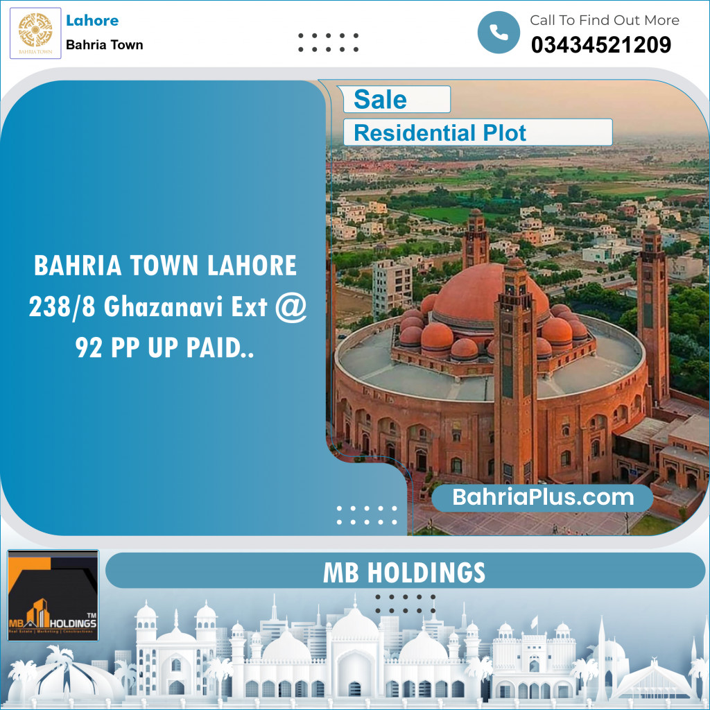 Residential Plot for Sale in Bahria Town, Lahore - (BP-125500)