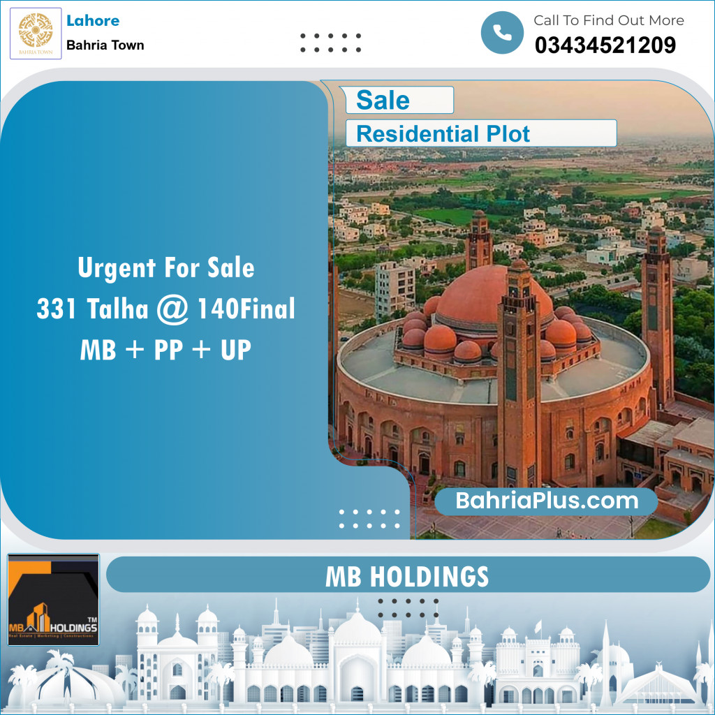 Residential Plot for Sale in Bahria Town, Lahore - (BP-125501)