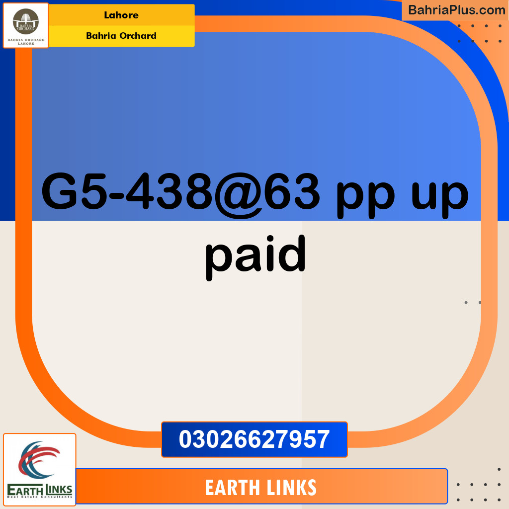 Residential Plot for Sale in Phase 4 - G5 Block -  Bahria Orchard, Lahore - (BP-125544)