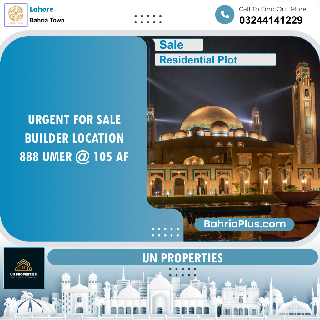 Residential Plot for Sale in Bahria Town, Lahore - (BP-125595)