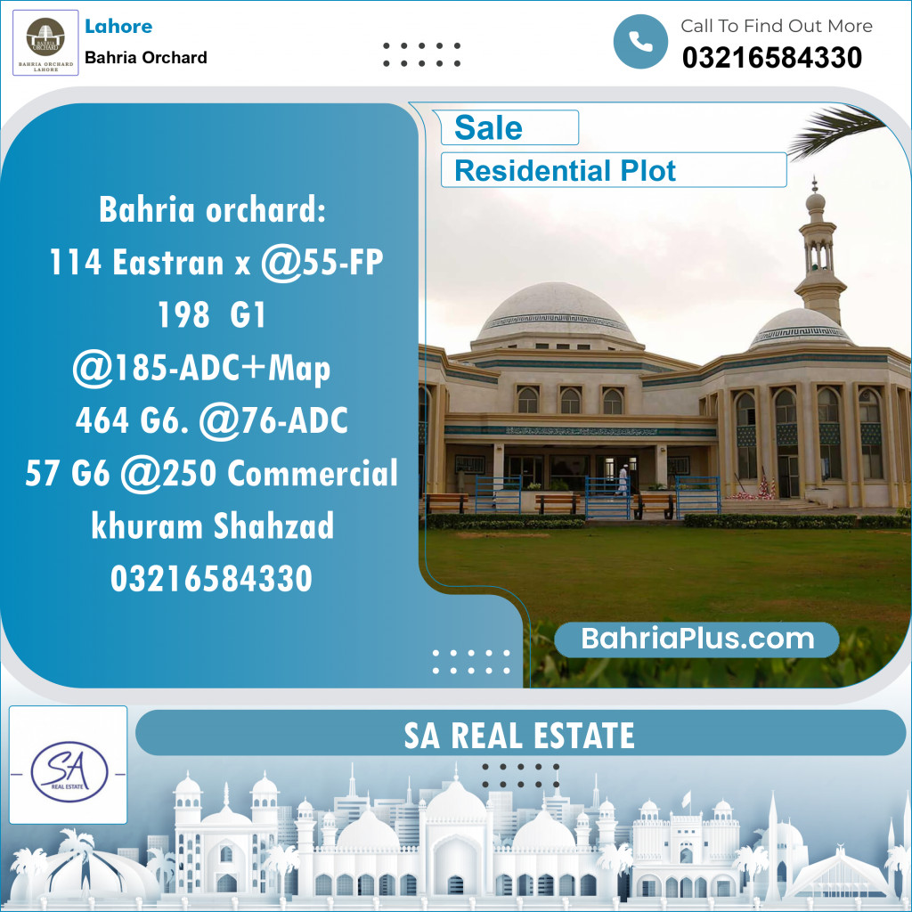 Residential Plot for Sale in Bahria Orchard, Lahore - (BP-125613)