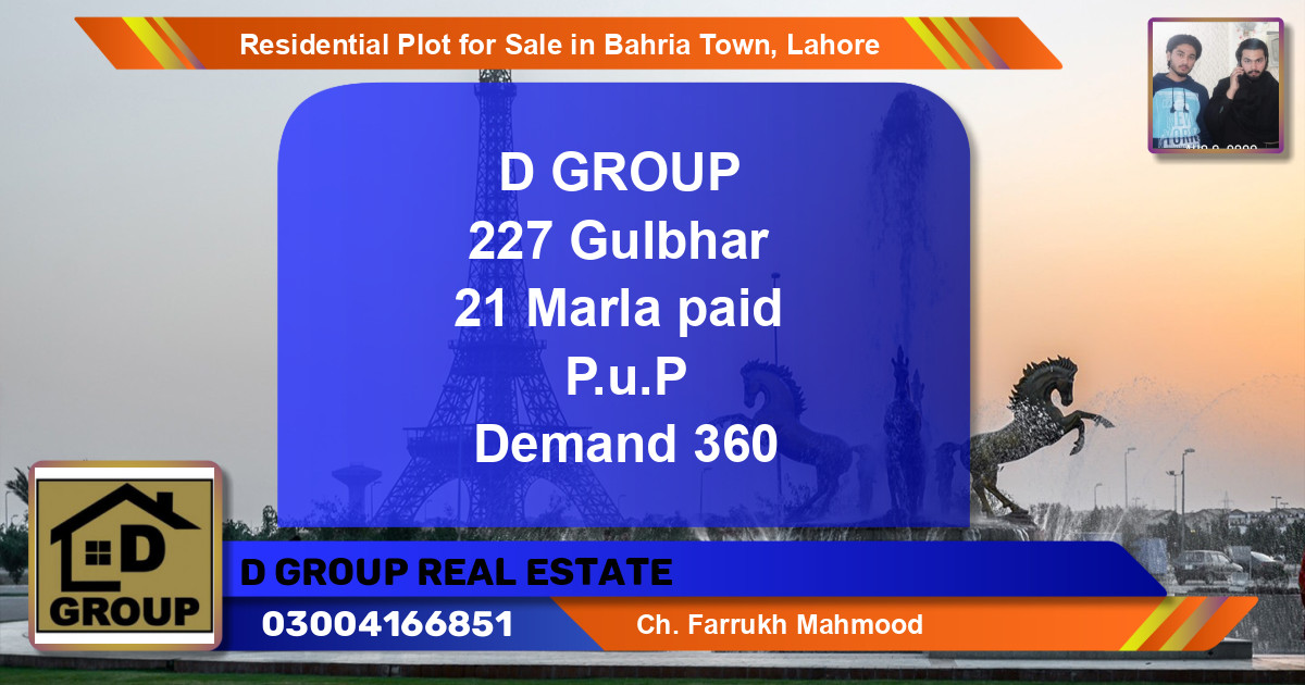 Residential Plot for Sale in Bahria Town, Lahore - (BP-125631)
