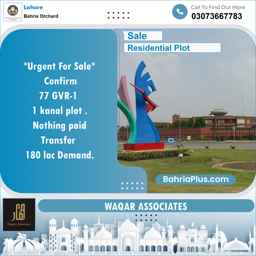 Residential Plot for Sale in Bahria Orchard, Lahore - (BP-125633)