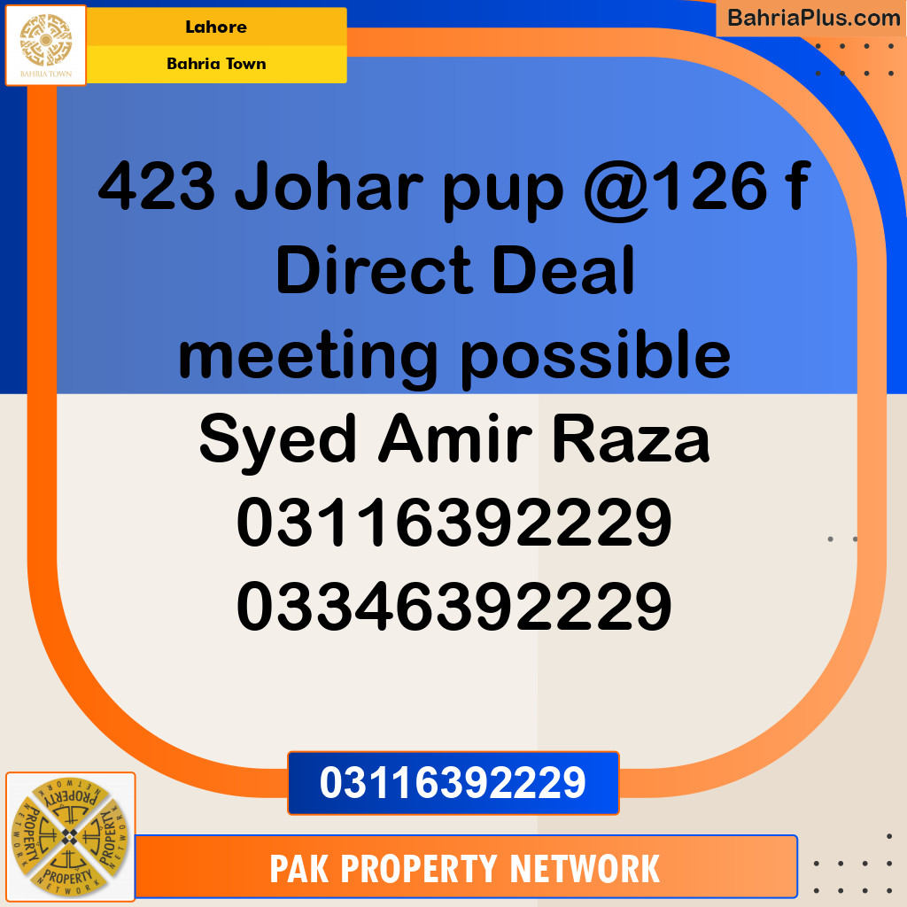 Residential Plot for Sale in Bahria Town, Lahore - (BP-125667)