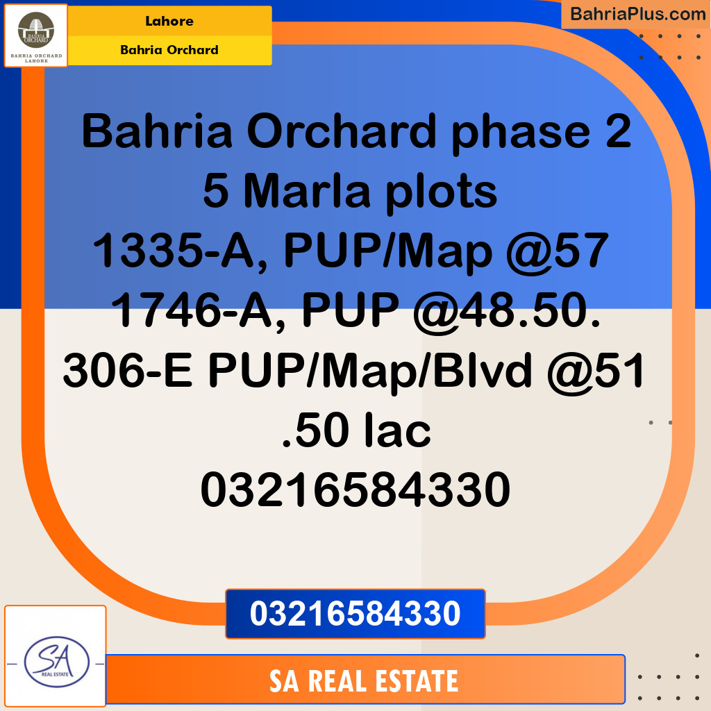 Residential Plot for Sale in Bahria Orchard, Lahore - (BP-125673)