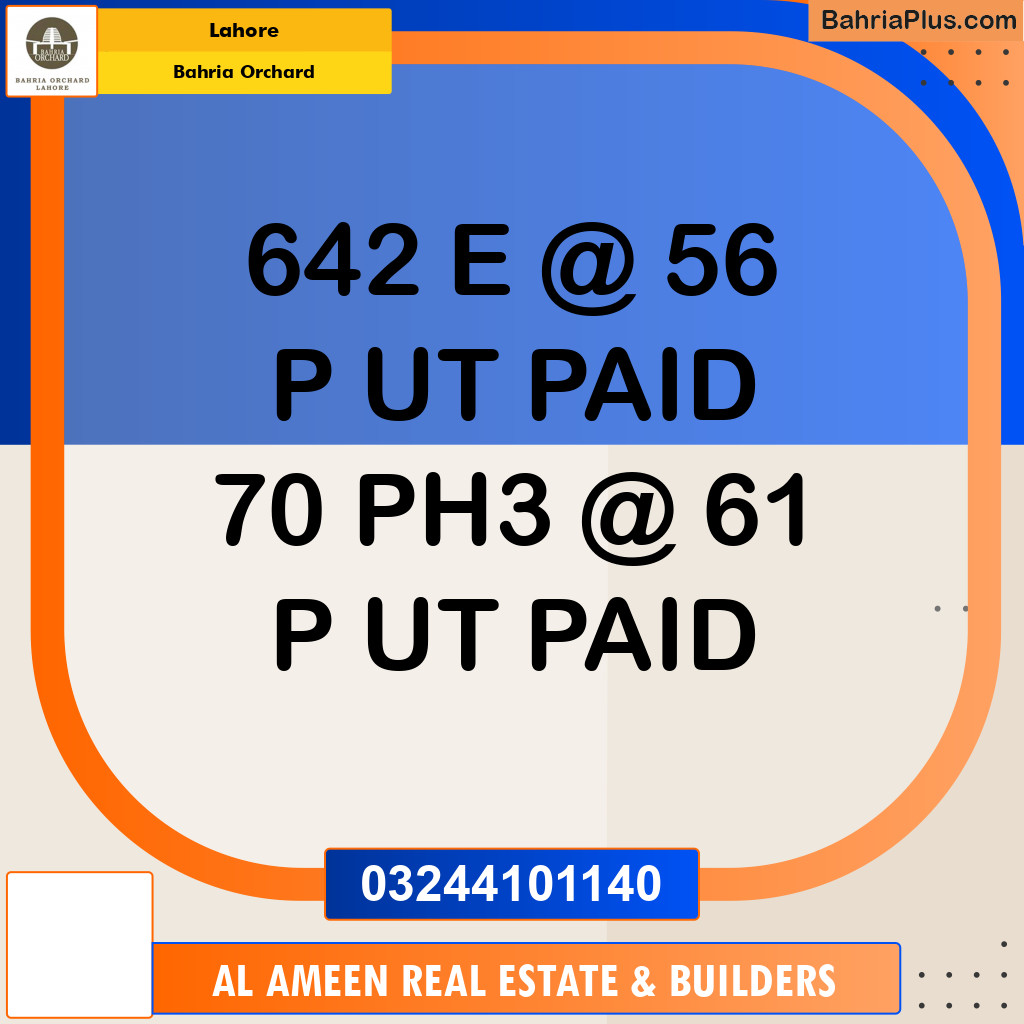 Residential Plot for Sale in Bahria Orchard, Lahore - (BP-125677)