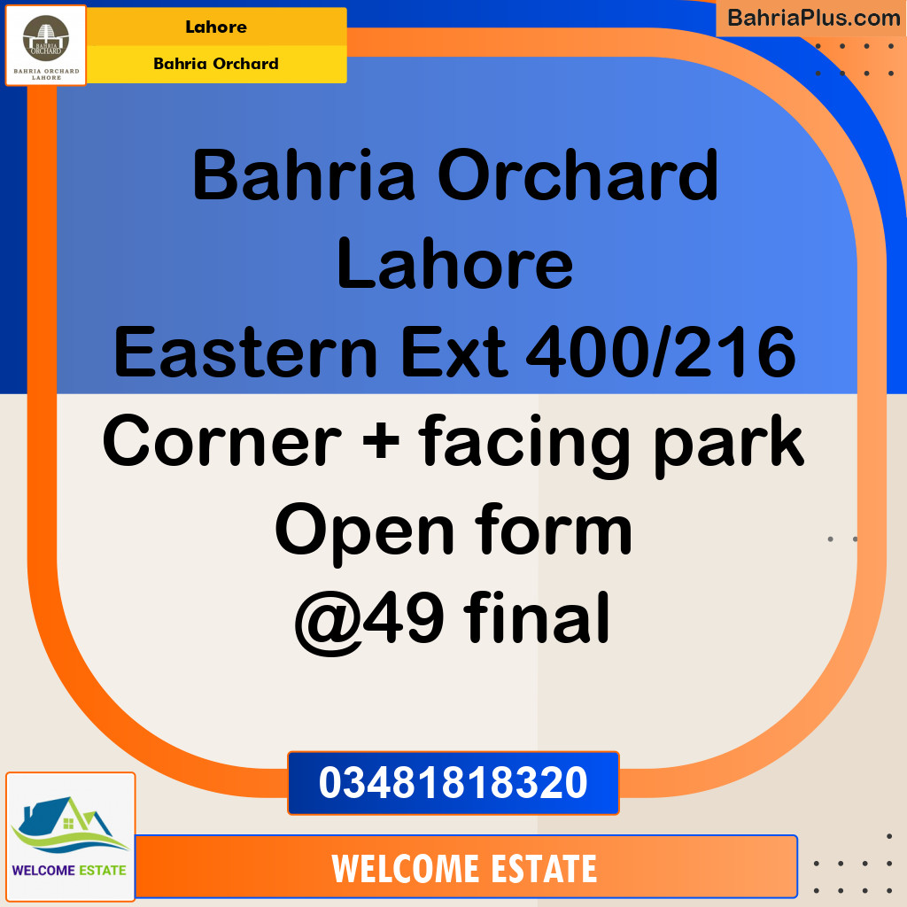 Residential Plot for Sale in Bahria Orchard, Lahore - (BP-125678)