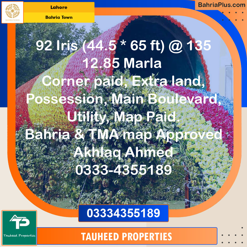 Residential Plot for Sale in Bahria Town, Lahore - (BP-125713)