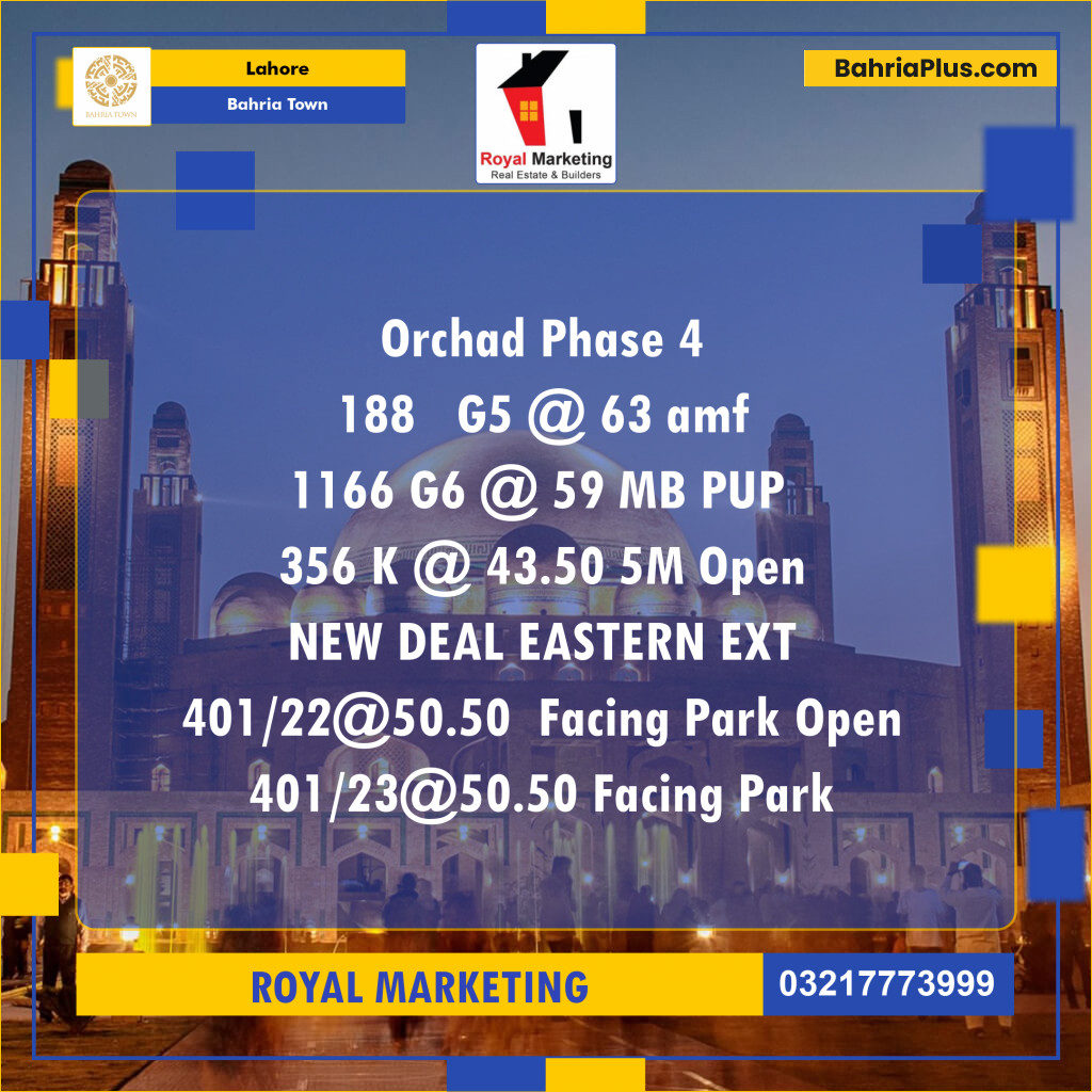 Residential Plot for Sale in Bahria Town, Lahore - (BP-125719)