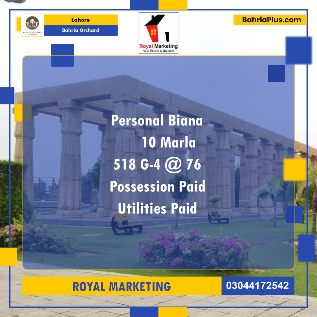 Residential Plot for Sale in Bahria Orchard, Lahore - (BP-125750)