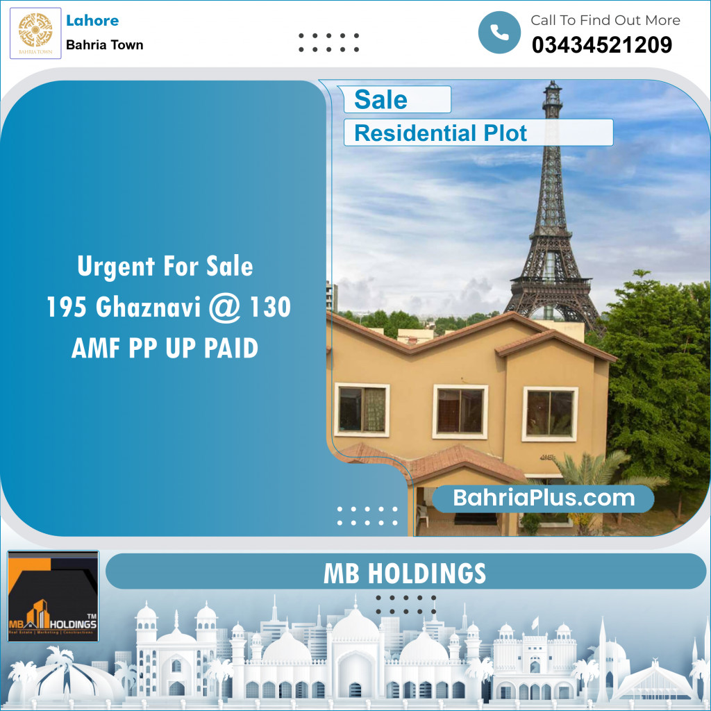 Residential Plot for Sale in Bahria Town, Lahore - (BP-125788)