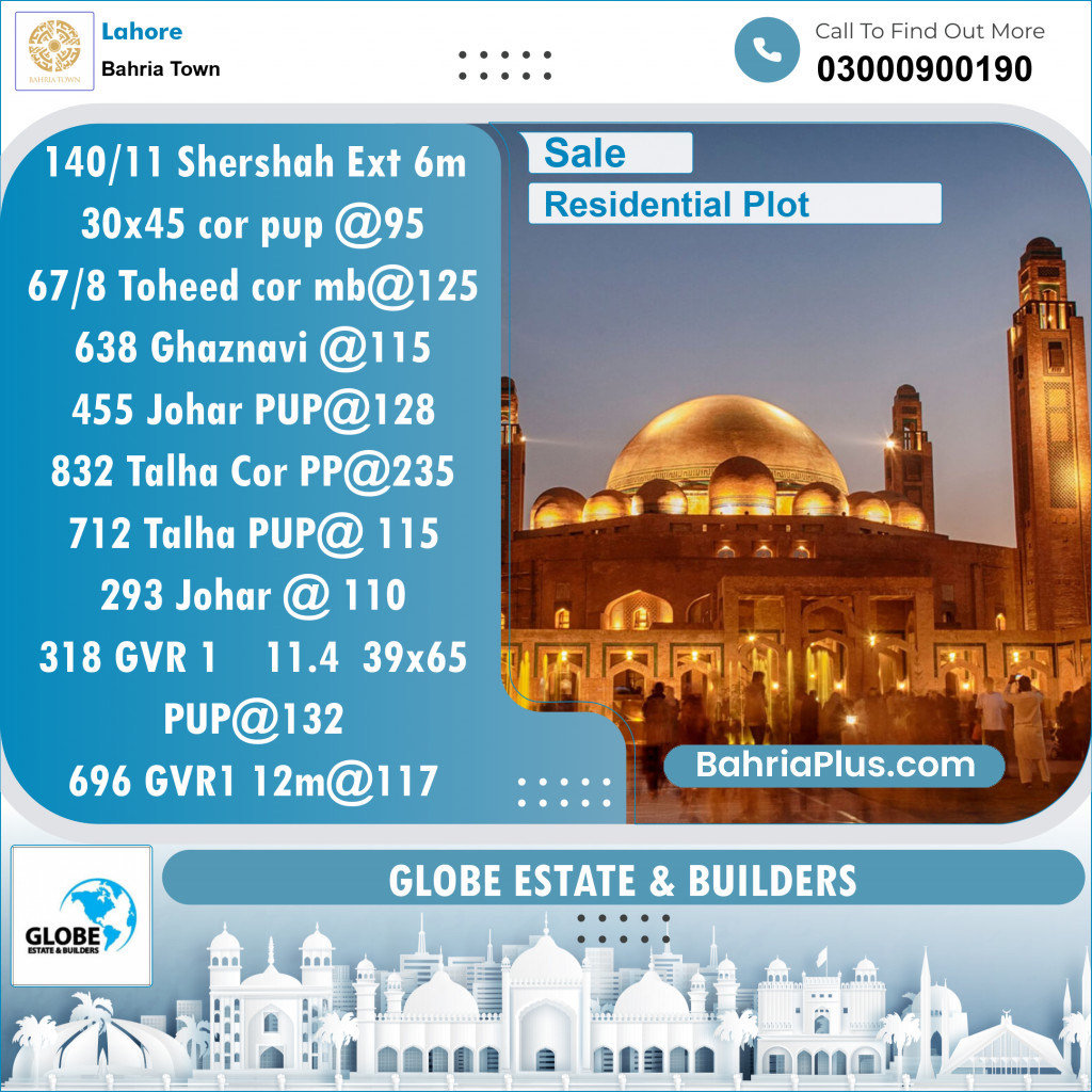 Residential Plot for Sale in Bahria Town, Lahore - (BP-125803)