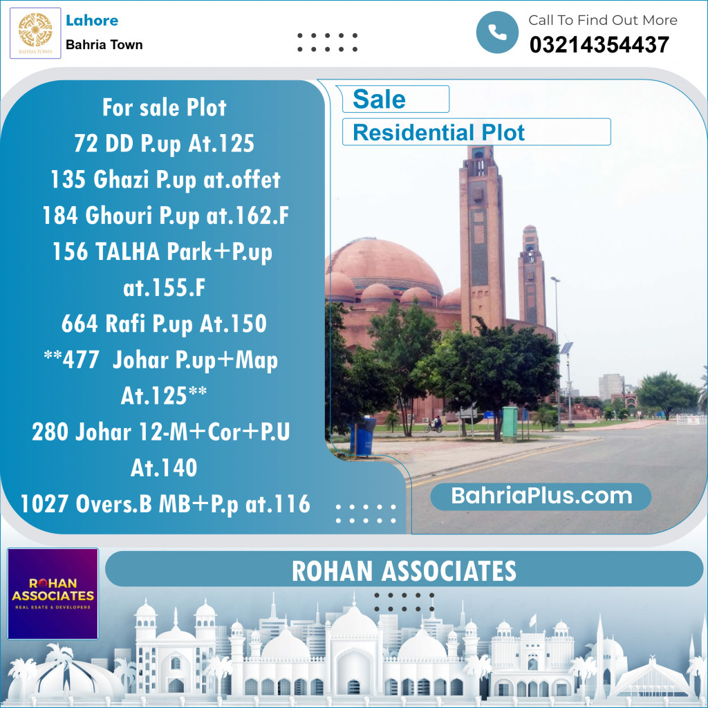 Residential Plot for Sale in Bahria Town, Lahore - (BP-125817)