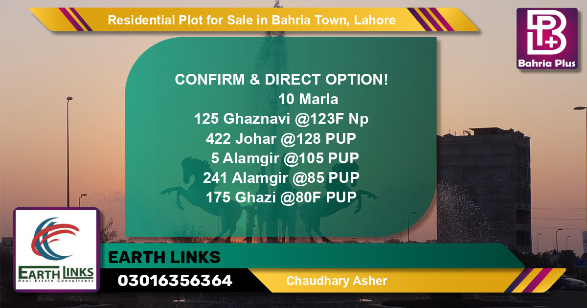Residential Plot for Sale in Bahria Town, Lahore - (BP-125821)