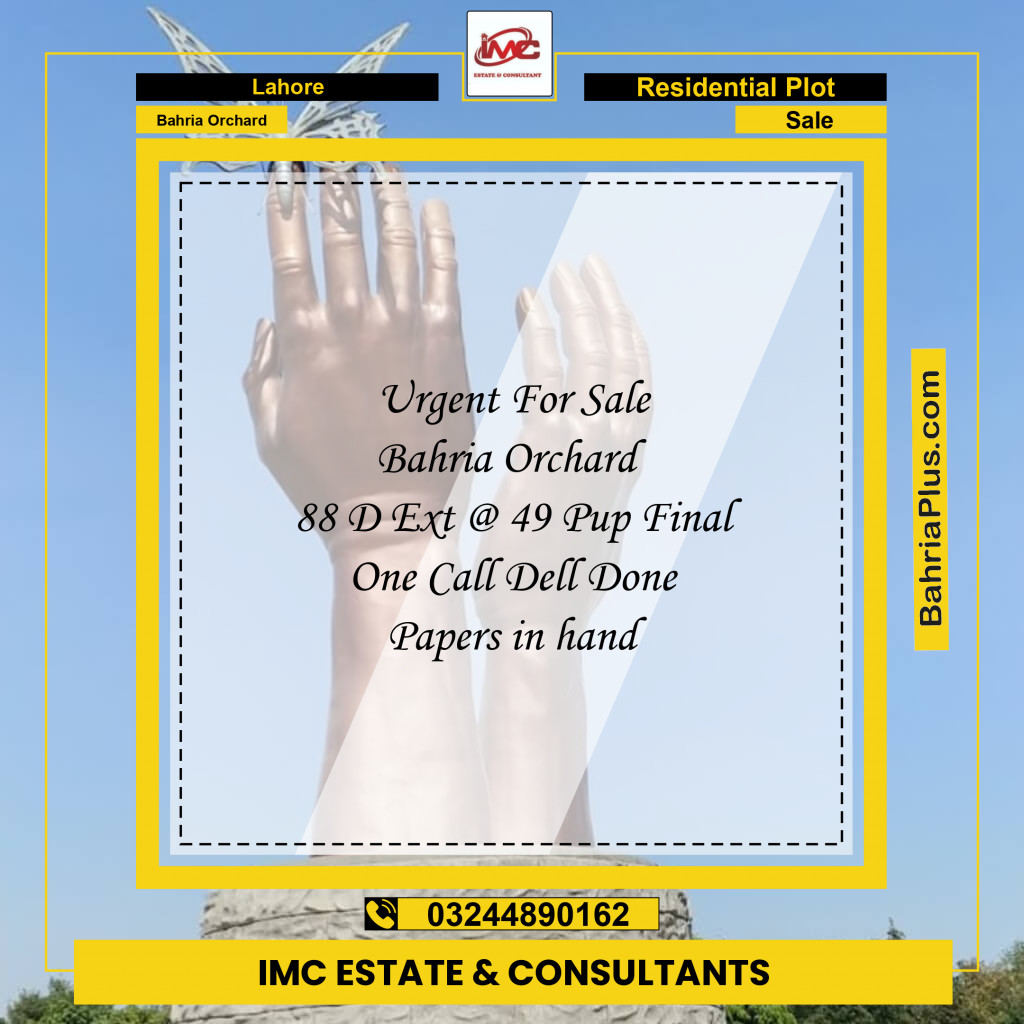 Residential Plot for Sale in Bahria Orchard, Lahore - (BP-125830)