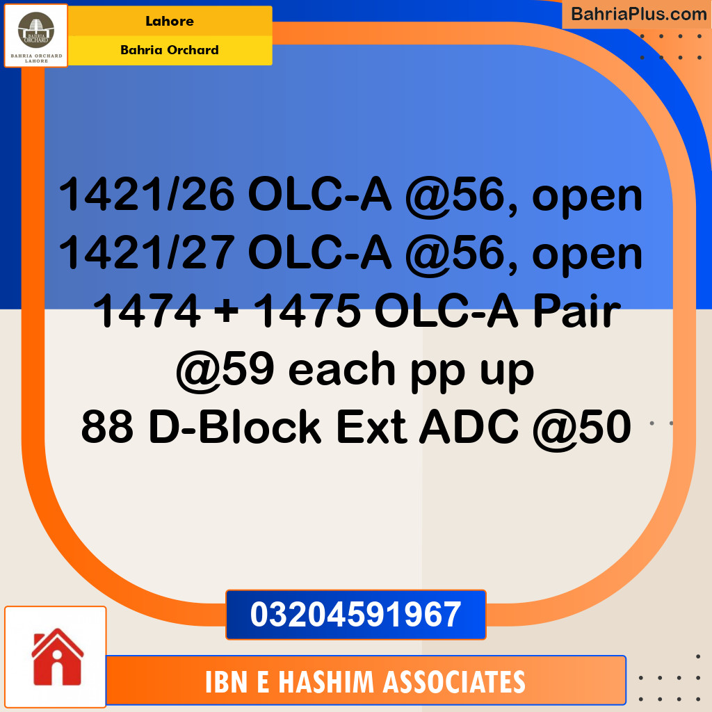 Residential Plot for Sale in Bahria Orchard, Lahore - (BP-125879)