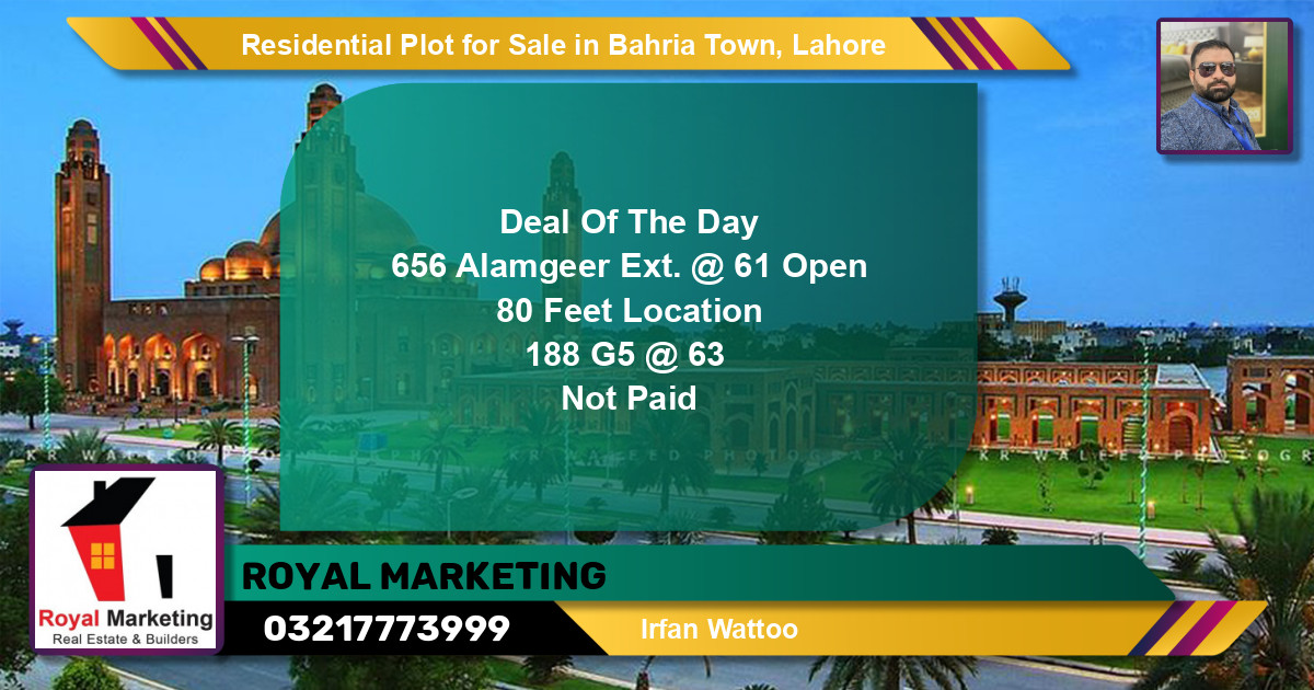 Residential Plot for Sale in Bahria Town, Lahore - (BP-125880)
