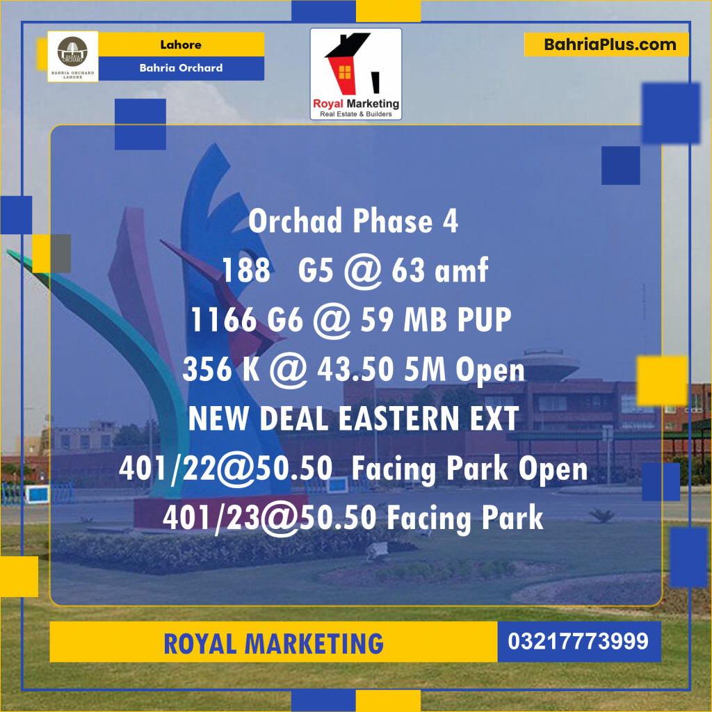 Residential Plot for Sale in Bahria Orchard, Lahore - (BP-125895)