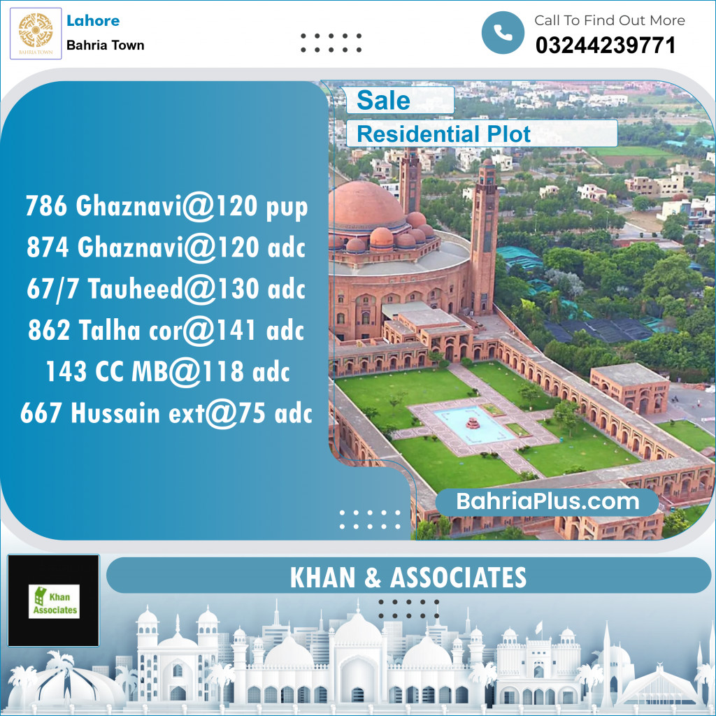 Residential Plot for Sale in Bahria Town, Lahore - (BP-125898)