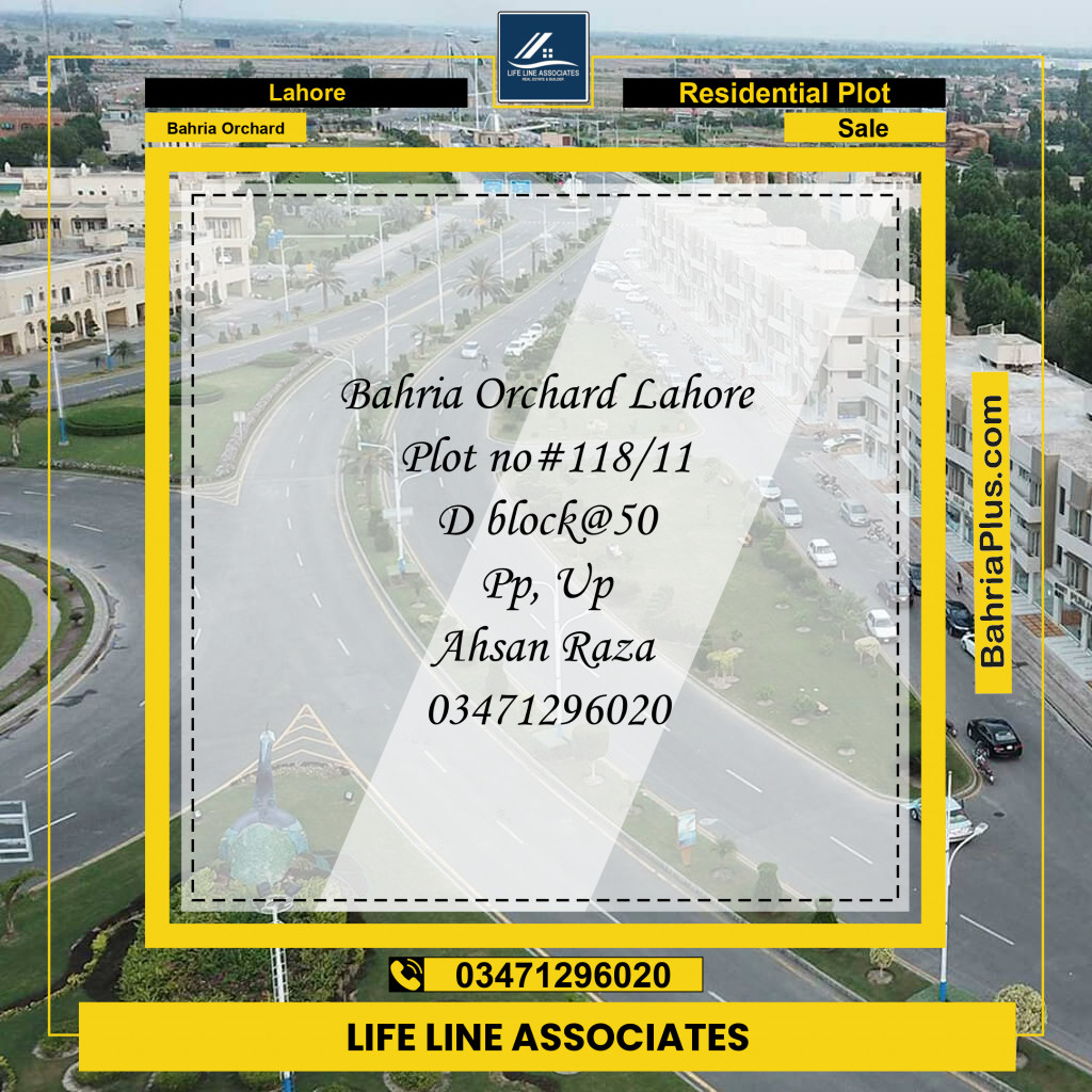Residential Plot for Sale in Bahria Orchard, Lahore - (BP-125916)