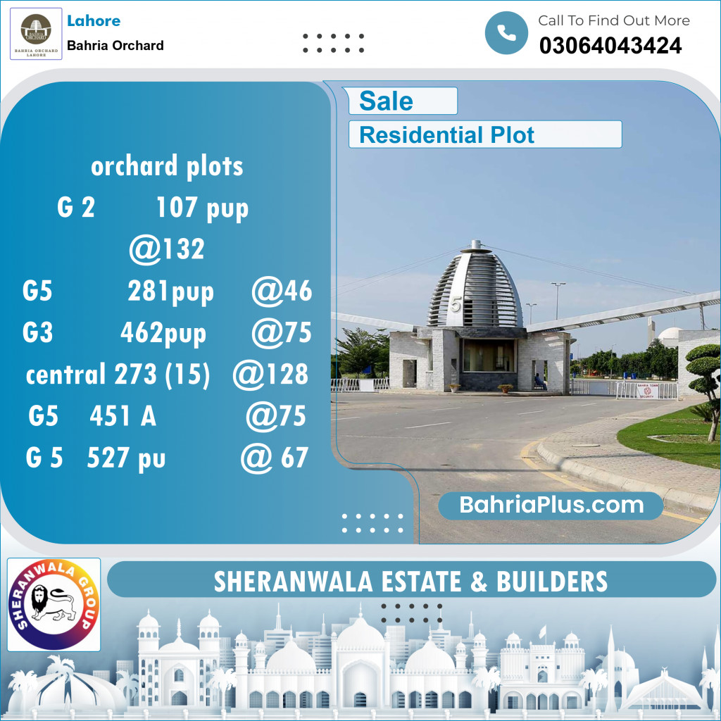 Residential Plot for Sale in Bahria Orchard, Lahore - (BP-125969)