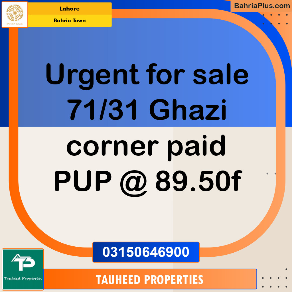Residential Plot for Sale in Bahria Town, Lahore - (BP-125981)