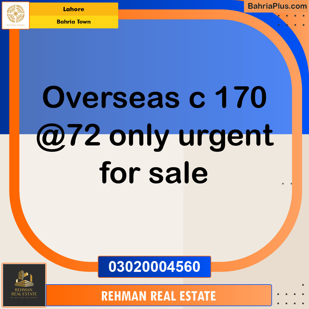Residential Plot for Sale in Bahria Town, Lahore - (BP-125986)