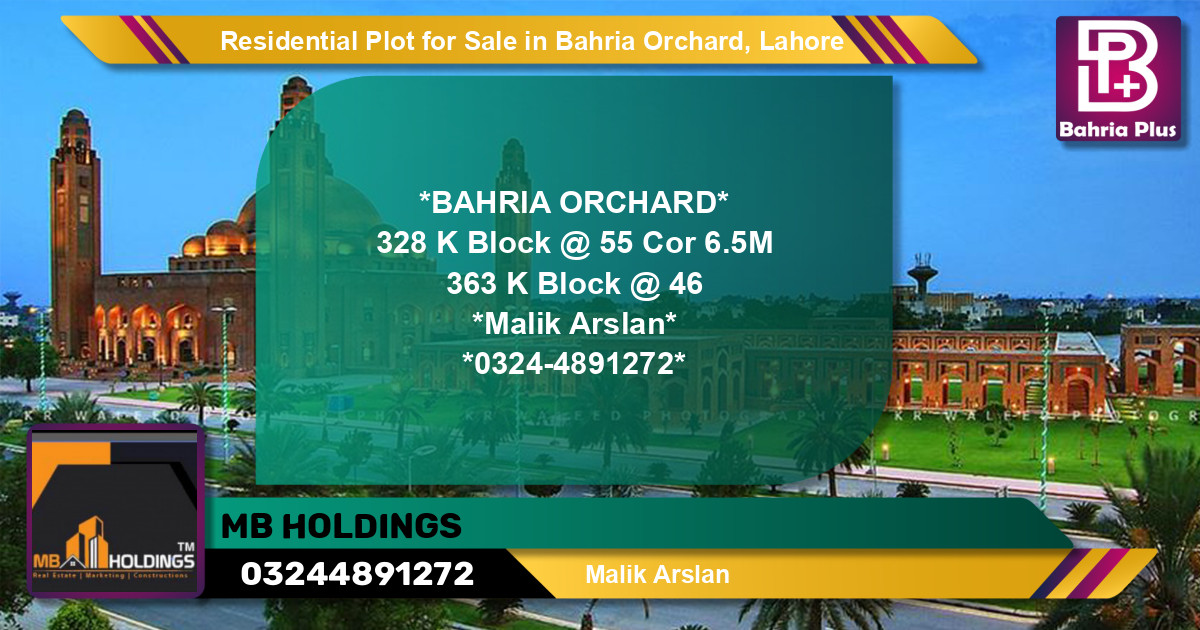 Residential Plot for Sale in Bahria Orchard, Lahore - (BP-125987)