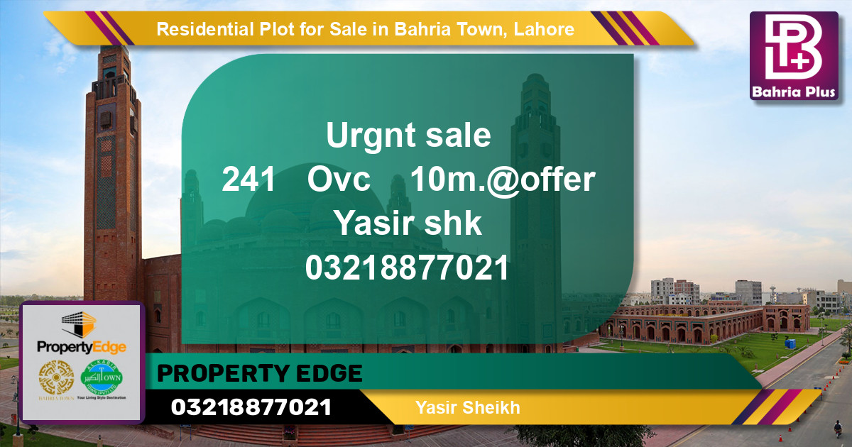 Residential Plot for Sale in Bahria Town, Lahore - (BP-125989)