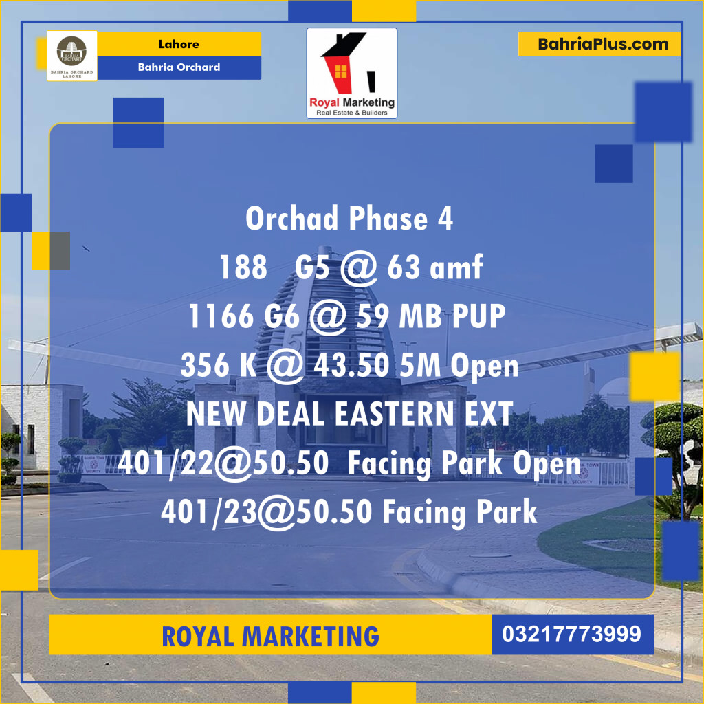 Residential Plot for Sale in Bahria Orchard, Lahore - (BP-126008)