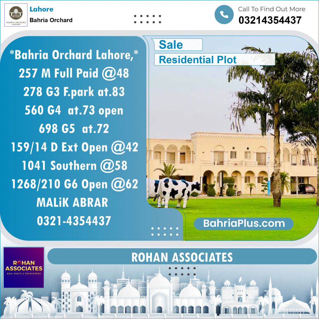 Residential Plot for Sale in Bahria Orchard, Lahore - (BP-126053)