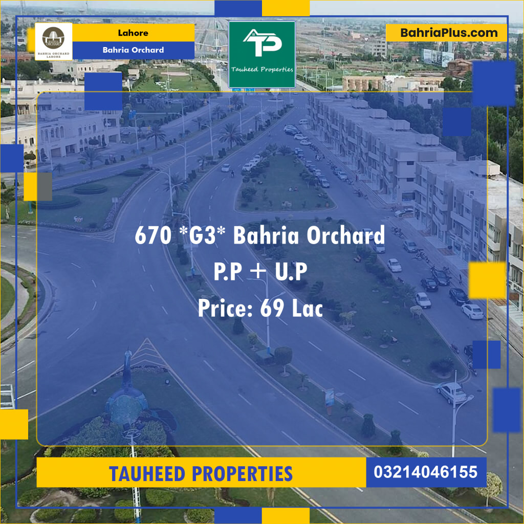 Residential Plot for Sale in Bahria Orchard, Lahore - (BP-126068)