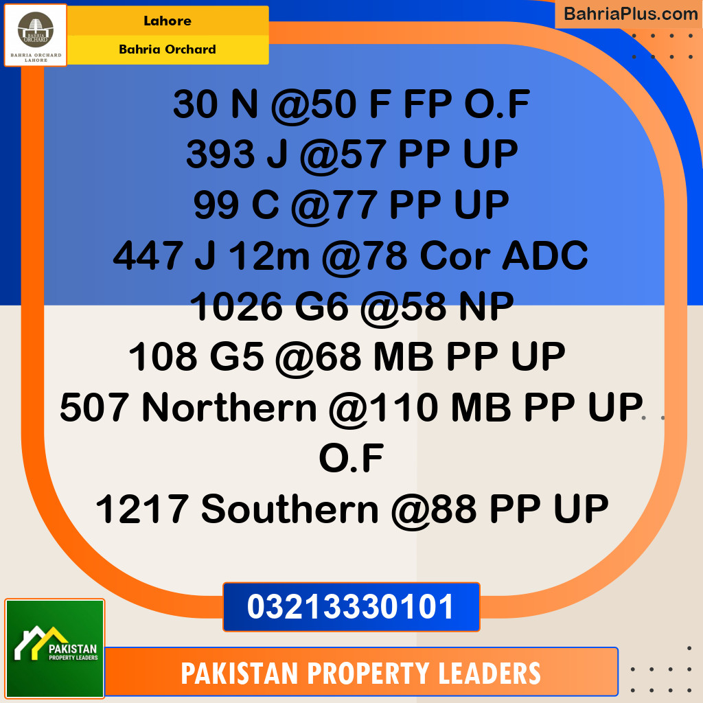 Residential Plot for Sale in Phase 2 - N Block -  Bahria Orchard, Lahore - (BP-126100)