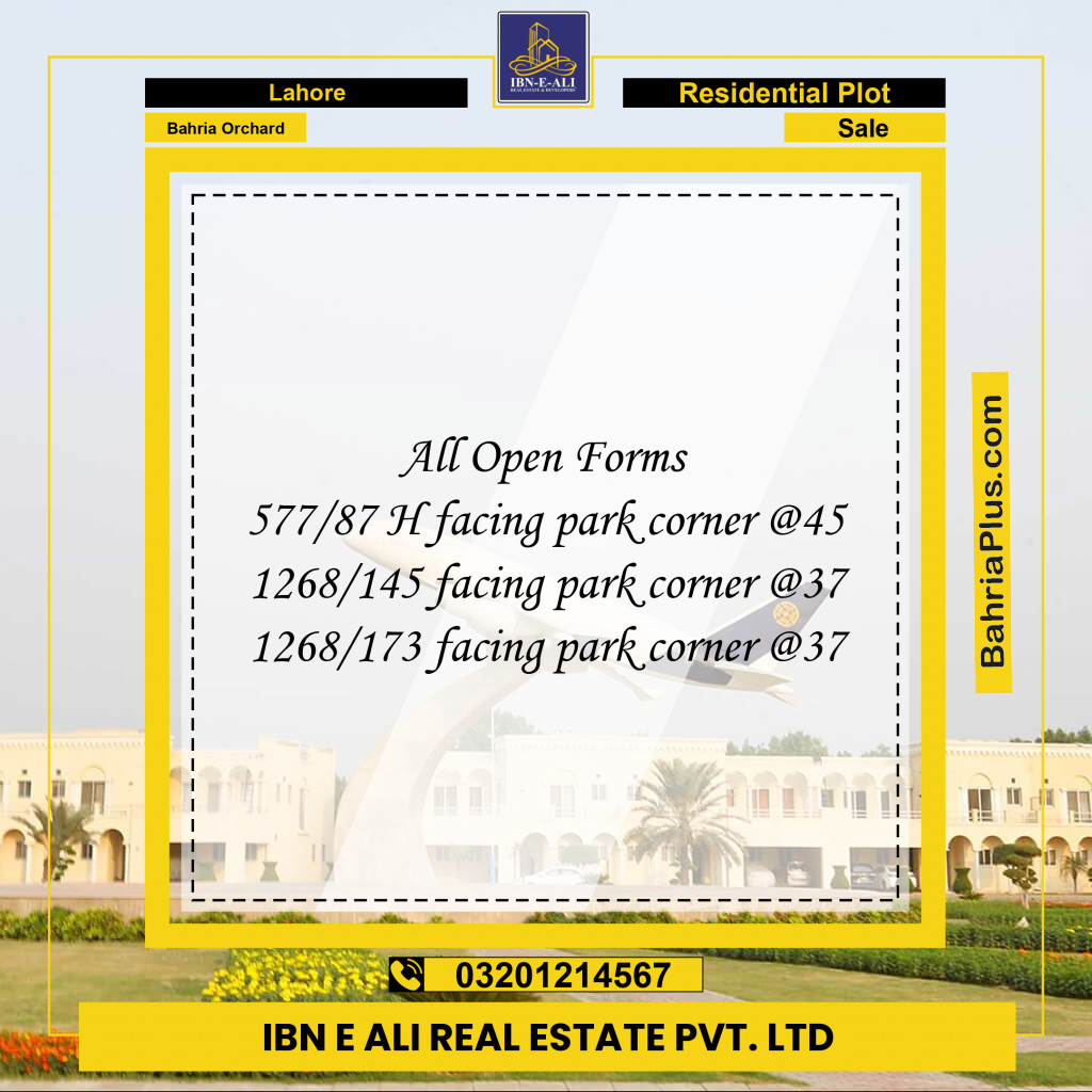 Residential Plot for Sale in Bahria Orchard, Lahore - (BP-126112)