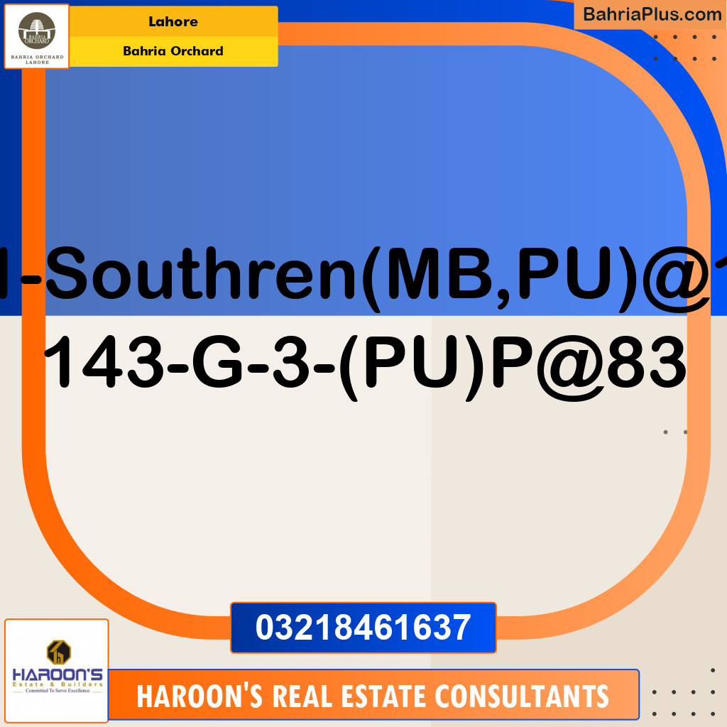 Residential Plot for Sale in Bahria Orchard, Lahore - (BP-126117)