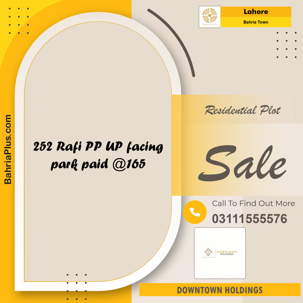 Residential Plot for Sale in Bahria Town, Lahore - (BP-126143)