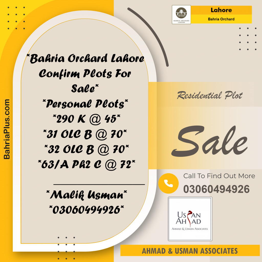 Residential Plot for Sale in Bahria Orchard, Lahore - (BP-126192)