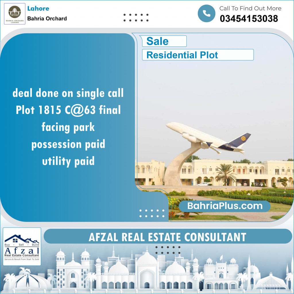 Residential Plot for Sale in Bahria Orchard, Lahore - (BP-126241)