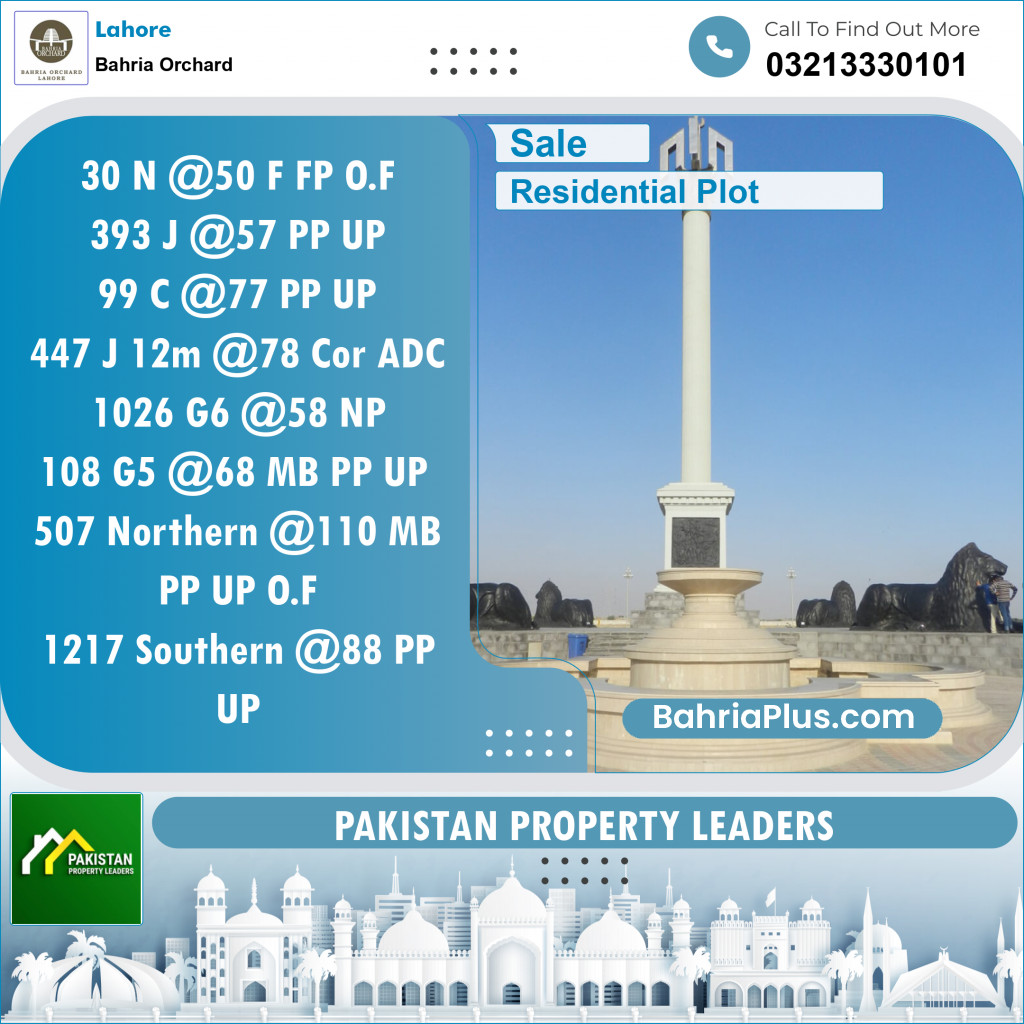 Residential Plot for Sale in Phase 2 - N Block -  Bahria Orchard, Lahore - (BP-126258)