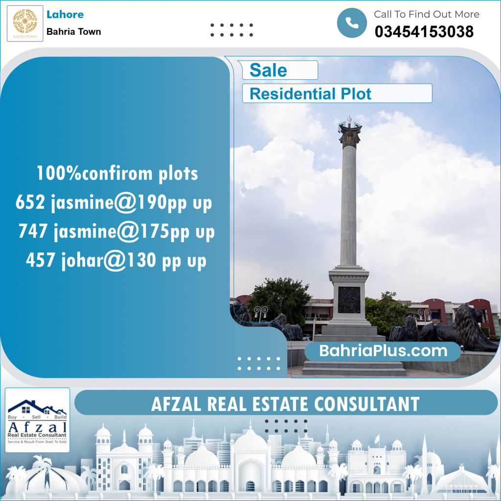 Residential Plot for Sale in Bahria Town, Lahore - (BP-126259)