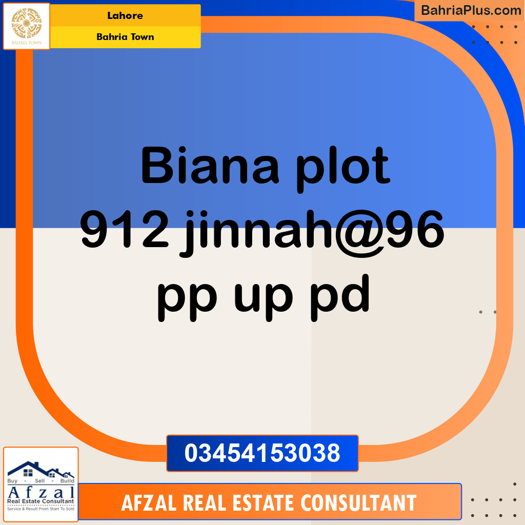 Residential Plot for Sale in Bahria Town, Lahore - (BP-126271)