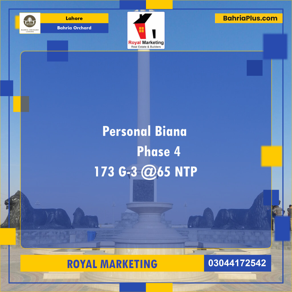Residential Plot for Sale in Bahria Orchard, Lahore - (BP-126285)