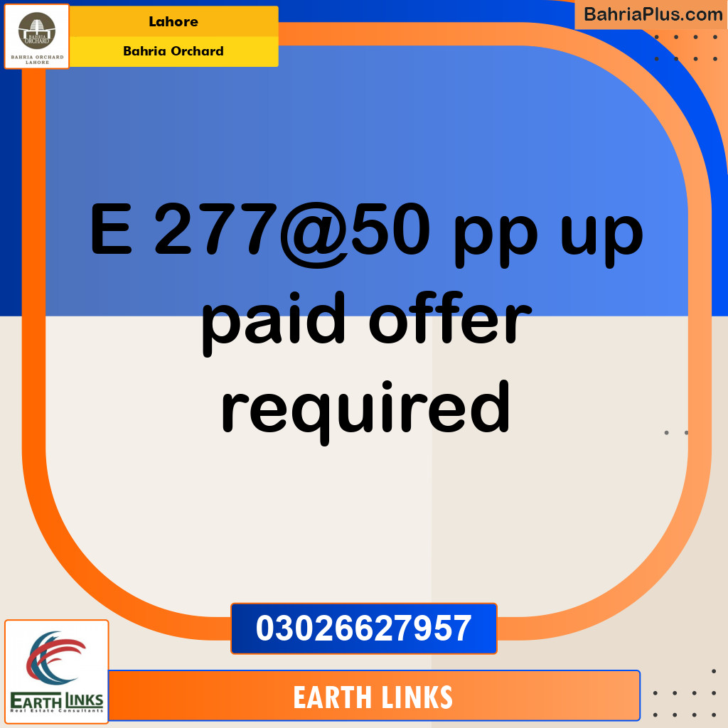 Residential Plot for Sale in Phase 2 - E Block -  Bahria Orchard, Lahore - (BP-126352)