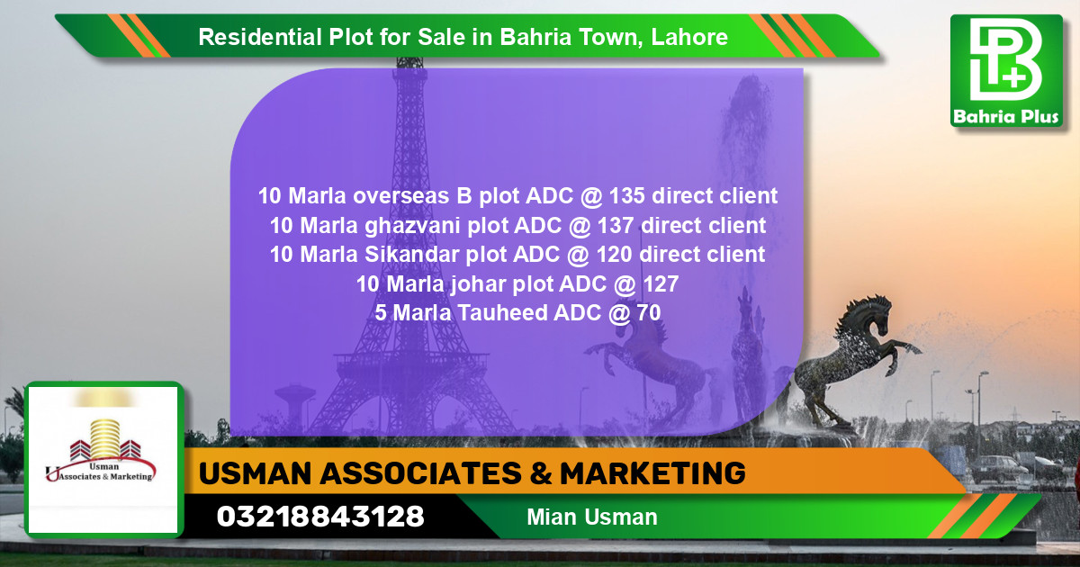 Residential Plot for Sale in Bahria Town, Lahore - (BP-126414)